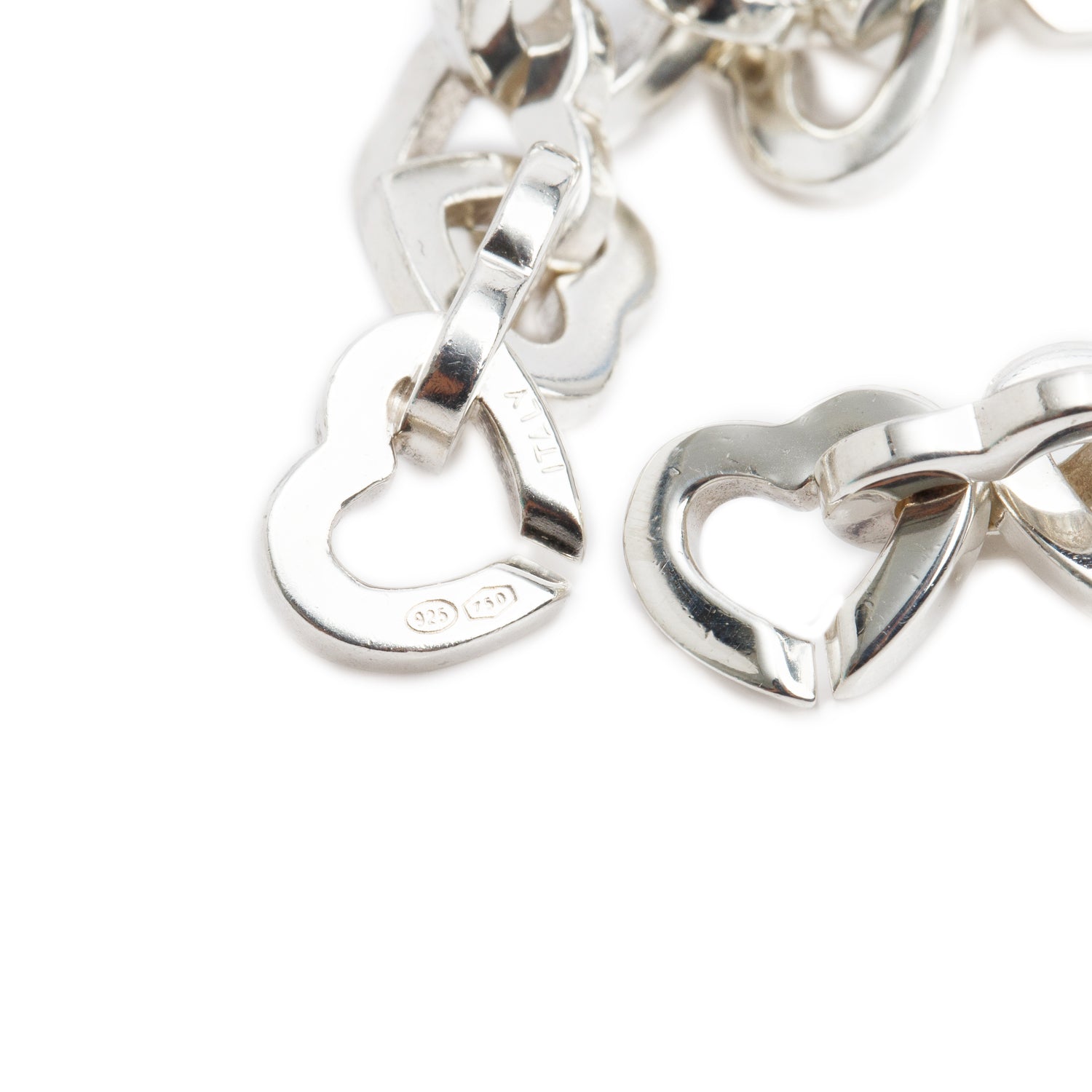 Tiffany & Co. Sterling Silver & 18k Yellow Gold Heart Link Bracelet w/ Box