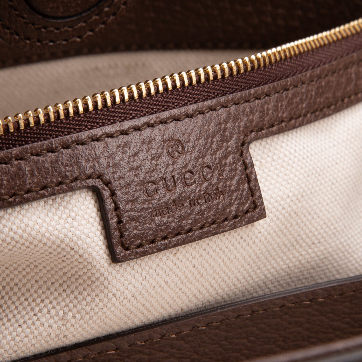 Gucci Brown Monogram Jumbo GG Textured Dollar Calfskin Medium Ophidia Shopping Tote