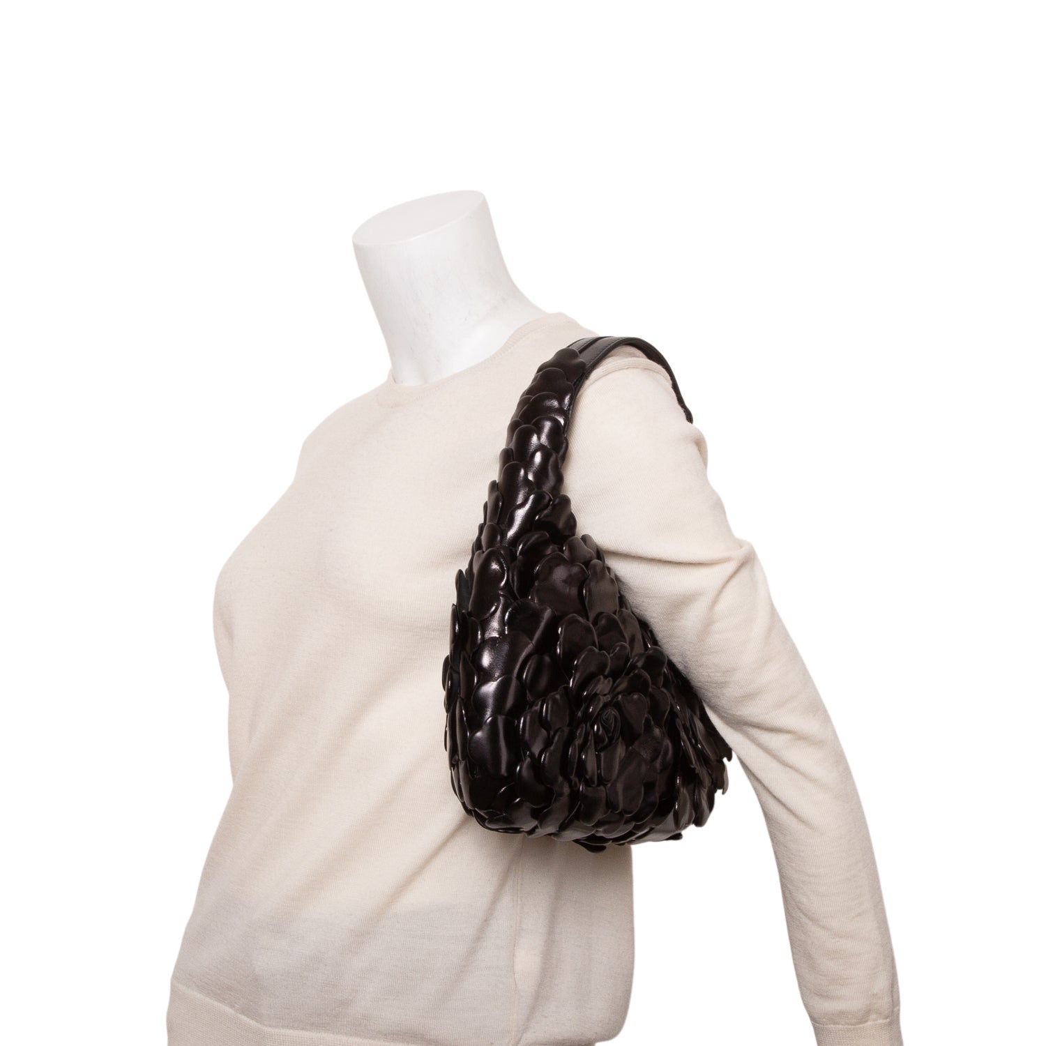 Valentino Black Nappa Atelier 03 Rose Edition Small Hobo