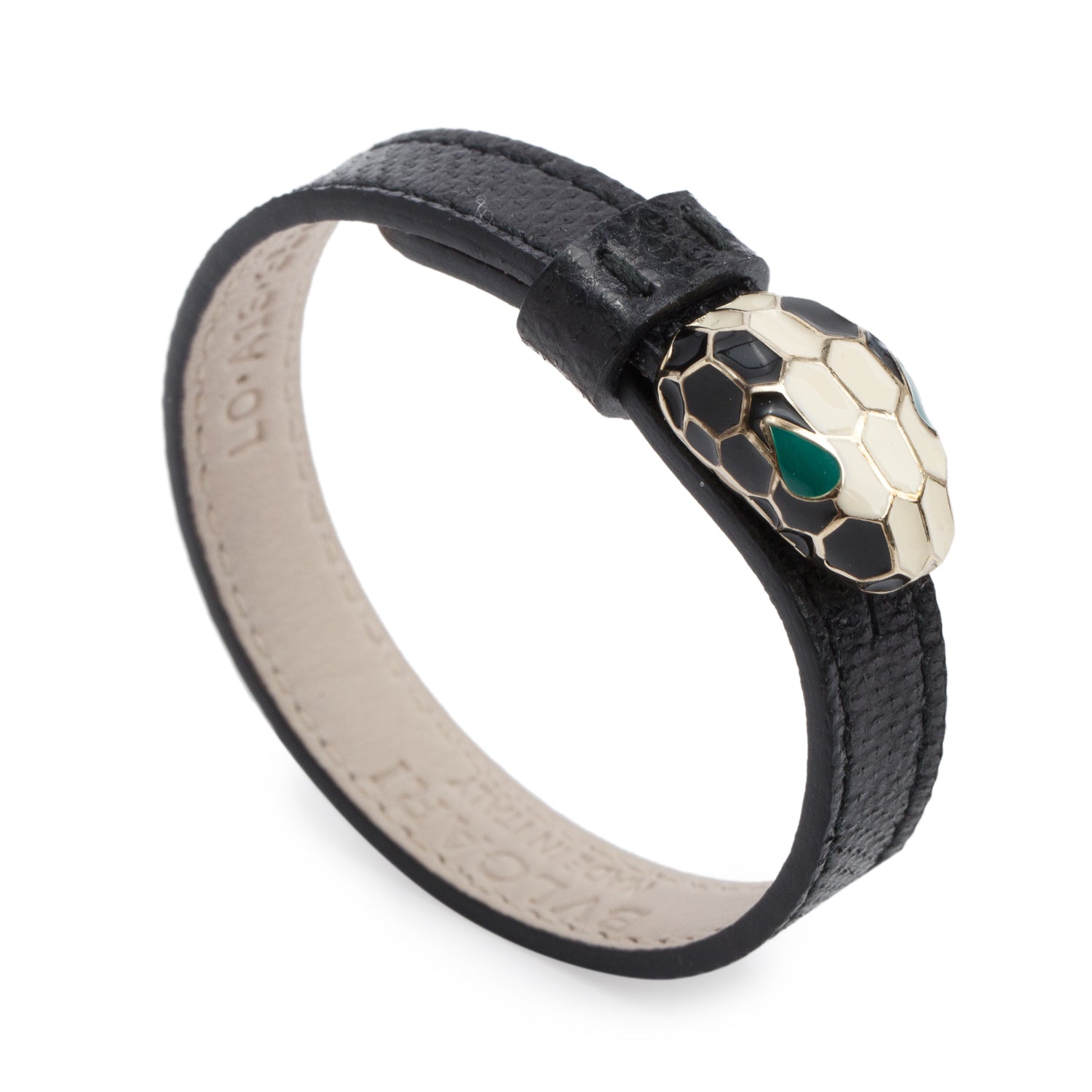 BVLGARI Serpenti Forever Black Karung Leather Bracelet w/ Box