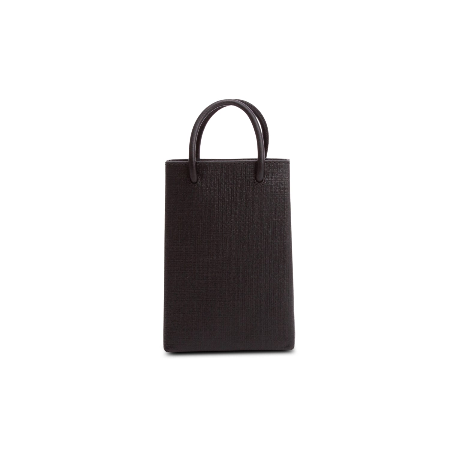Balenciaga Black Calfskin Logo Shopping Phone Holder Bag