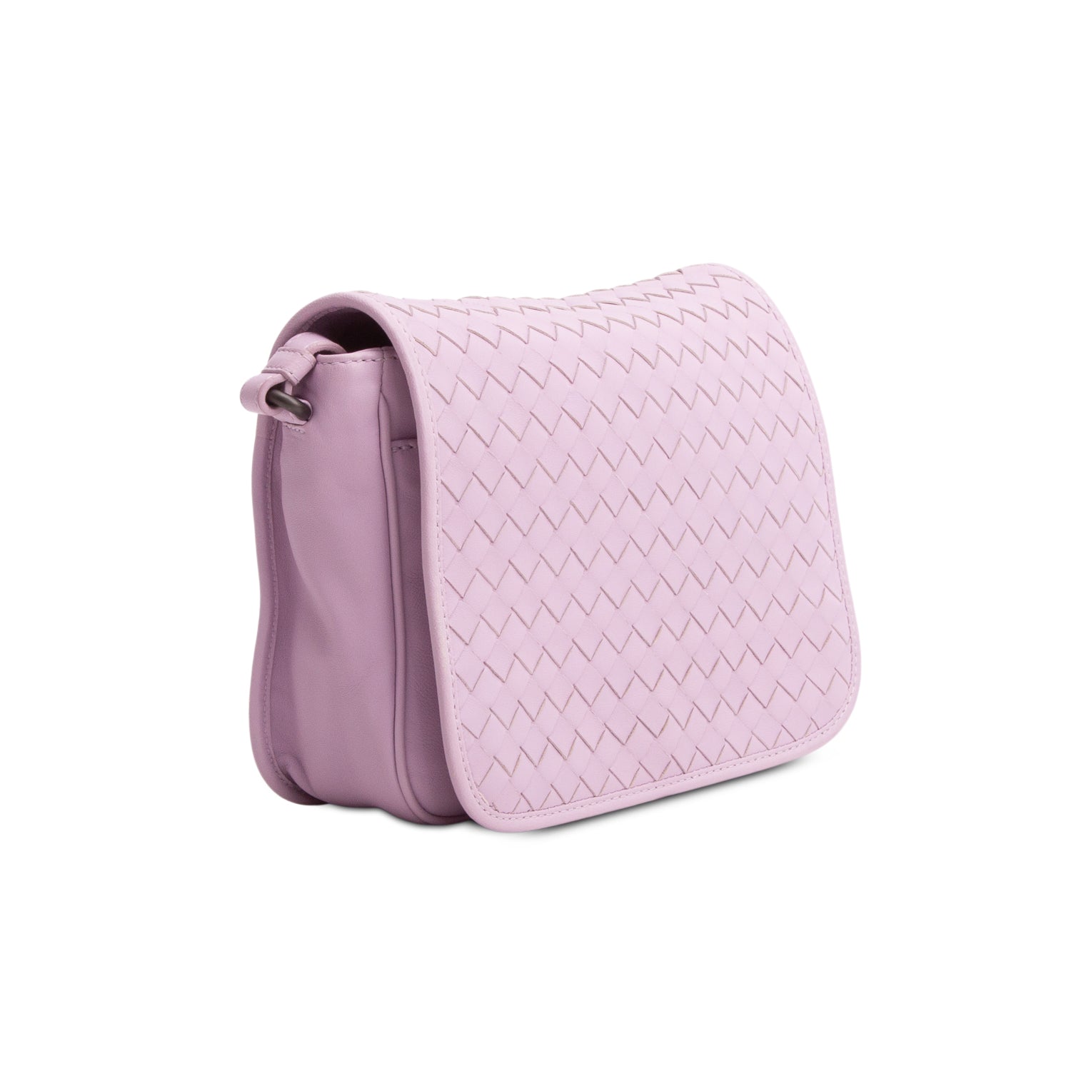 Bottega Veneta Purple Nappa Intreciatto Full Flap Crossbody