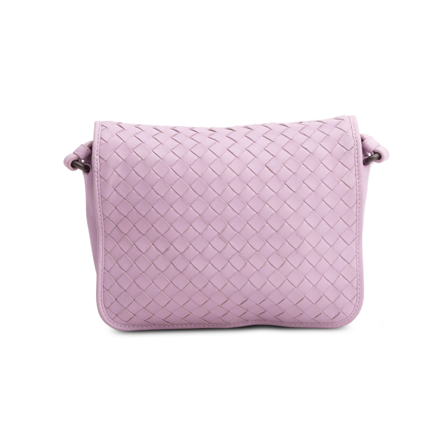 Bottega Veneta Purple Nappa Intreciatto Full Flap Crossbody