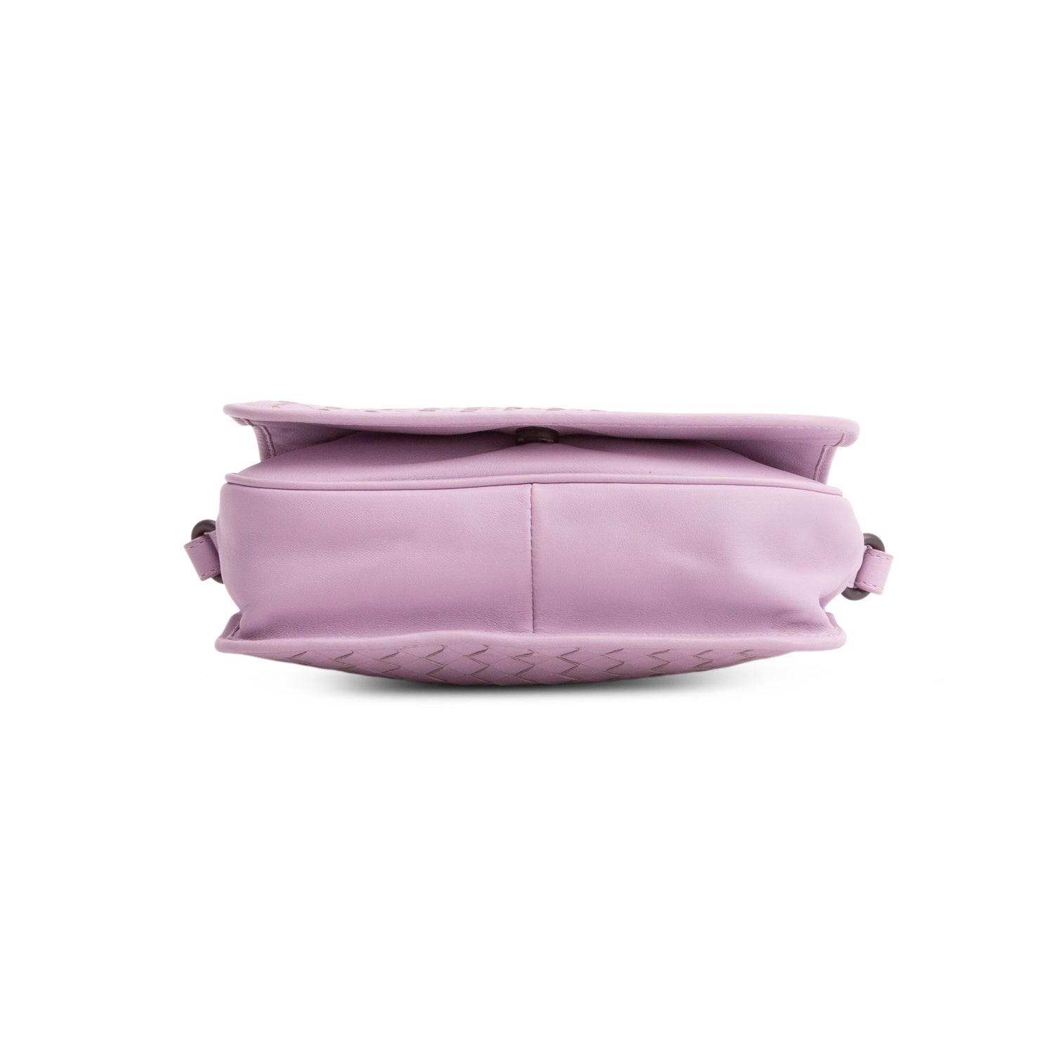 Bottega Veneta Purple Nappa Intreciatto Full Flap Crossbody