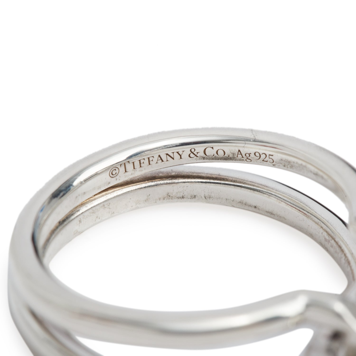 Tiffany & Co. Sterling Silver HardWear Two-Row Ring, Size 6