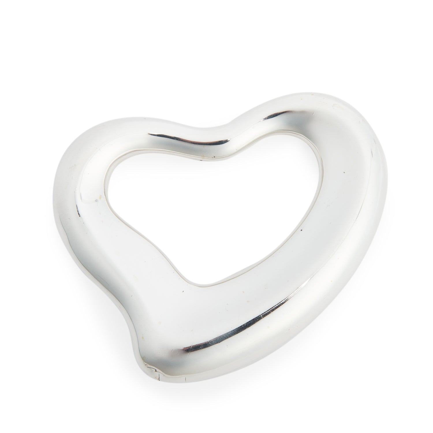 Tiffany & Co. Elsa Peretti Sterling Silver Open Heart Baby Rattle