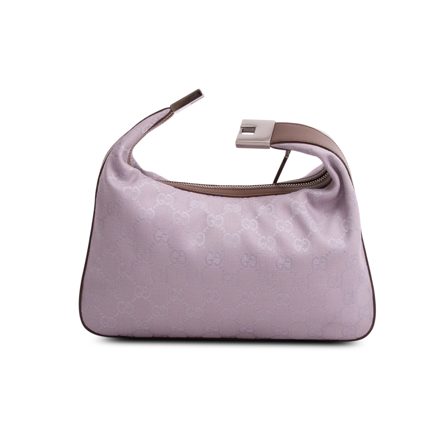 Gucci Puroke Monogram Canvas GG Clasp Hobo