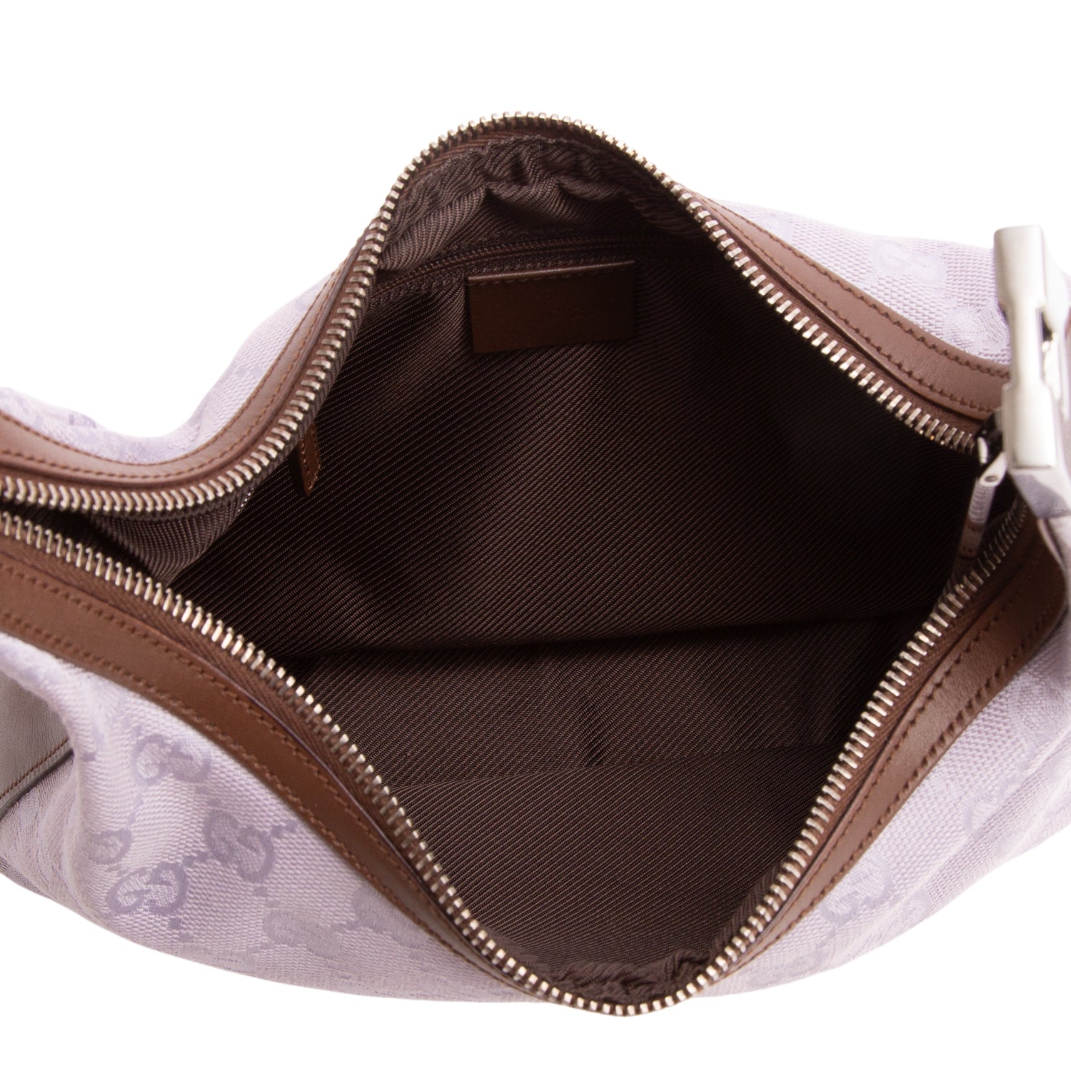Gucci Puroke Monogram Canvas GG Clasp Hobo