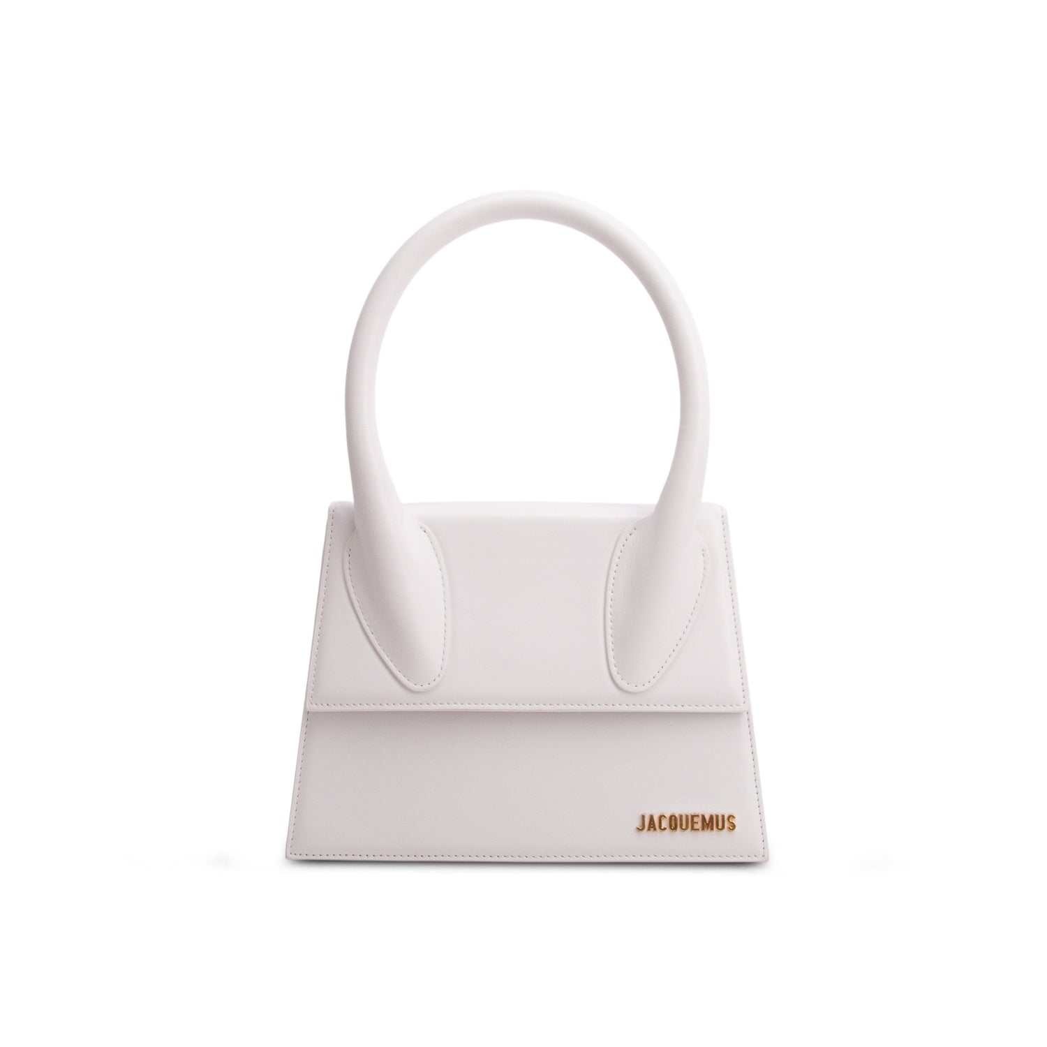 Jacquemus White Leather Le Grand Chiquito Bag w/ Strap