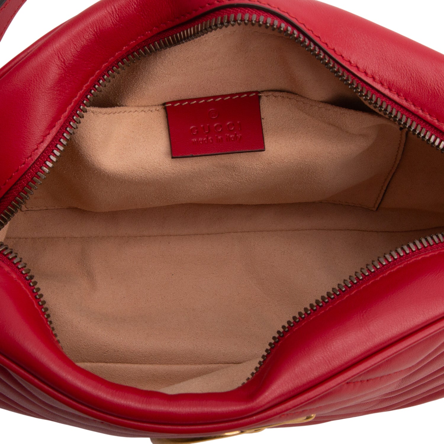 Gucci Red GG Marmont Matelasse Small Camera Bag