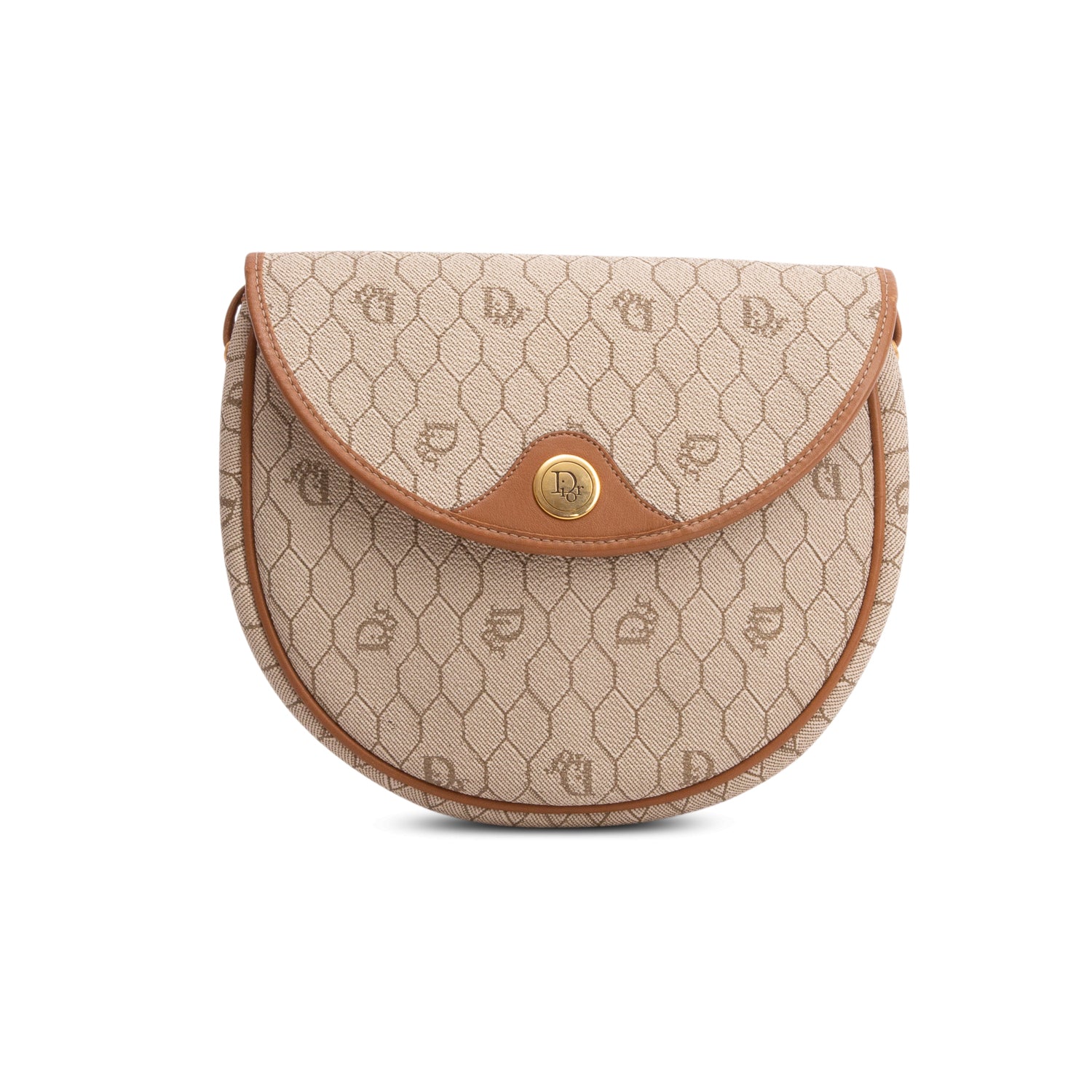 Christian Dior Vintage Beige Honeycomb Crossbody Bag