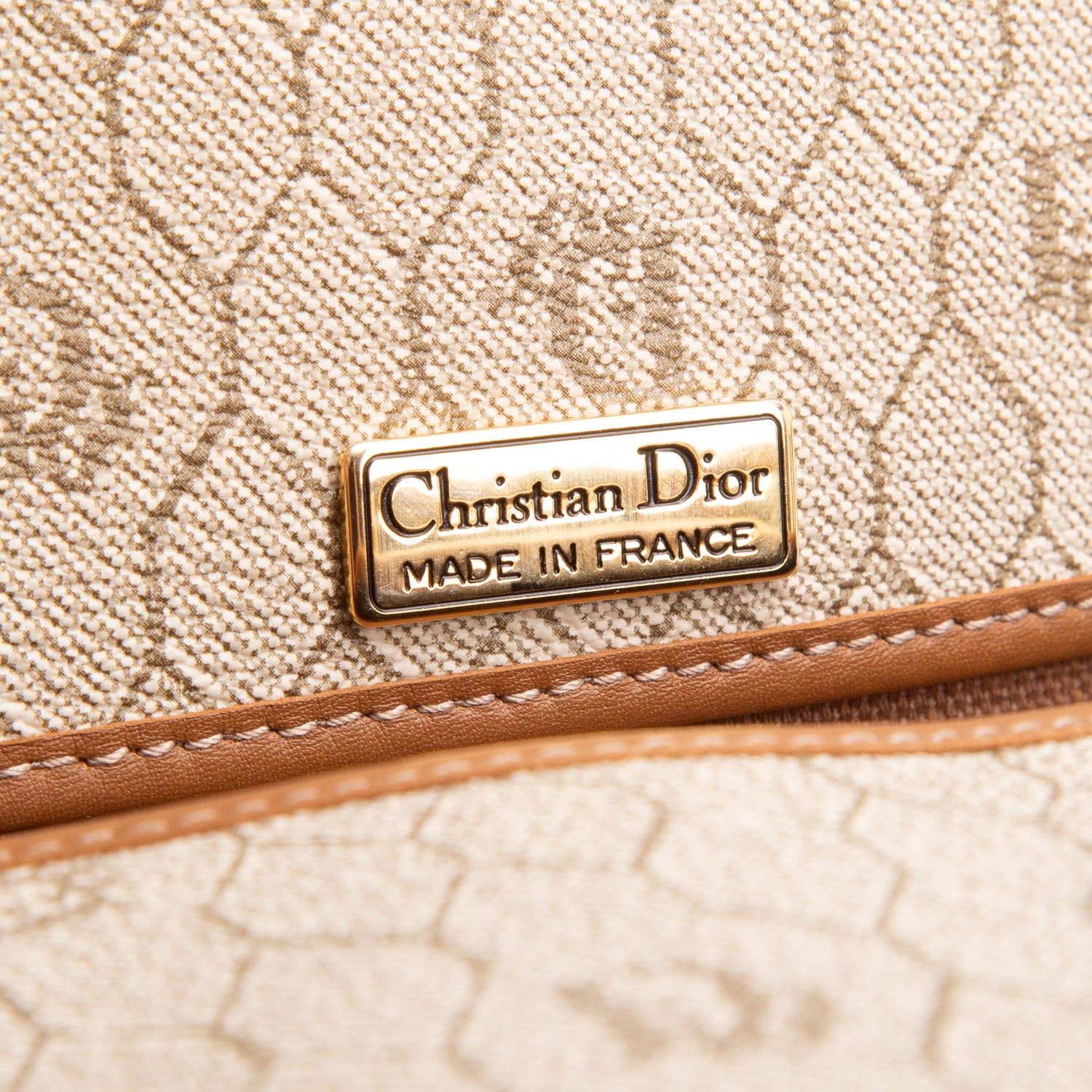 Christian Dior Vintage Beige Honeycomb Crossbody Bag