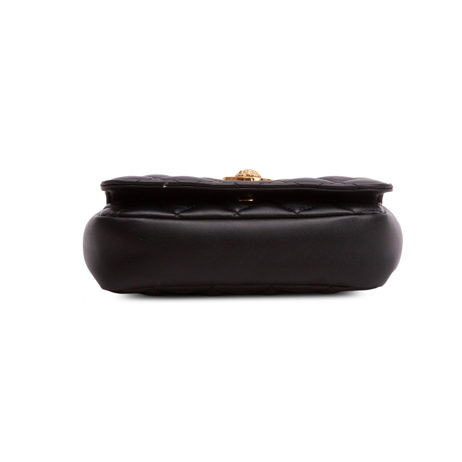 Versace Black Nappa Quilted Mini Medusa Chain Crossbody