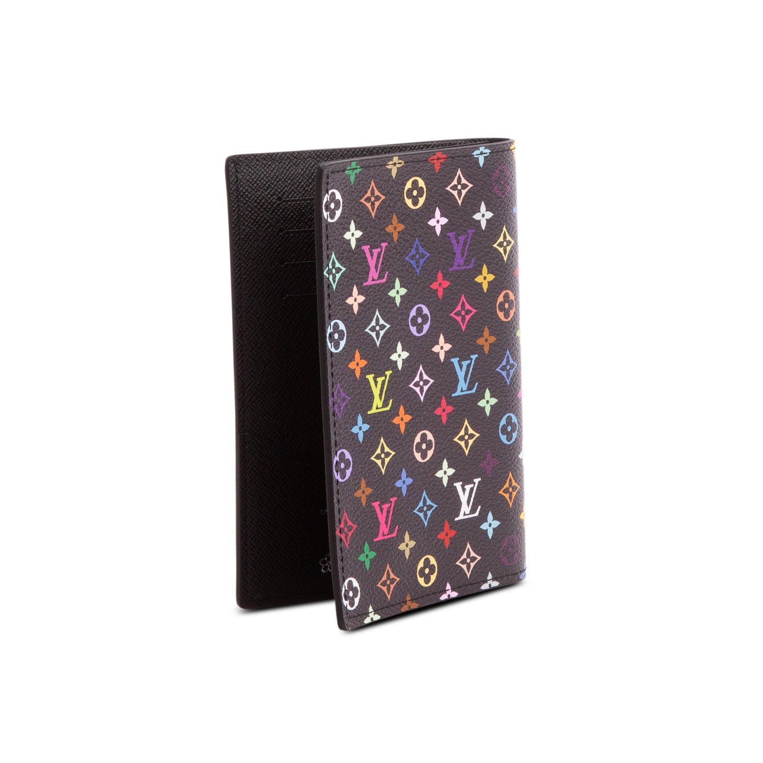 Louis Vuitton x Takashi Murakami Black Multicolore Monogram Passport Cover