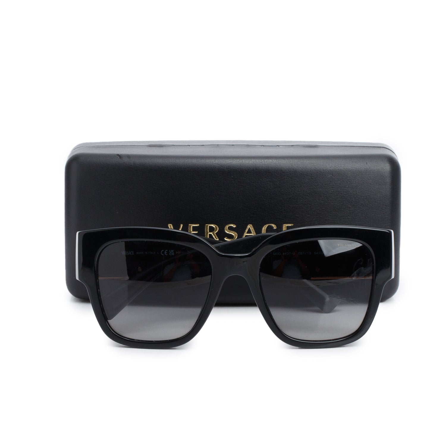 Versace 4437-U Black Acetate Medusa Square Sunglasses w/ Box & Case