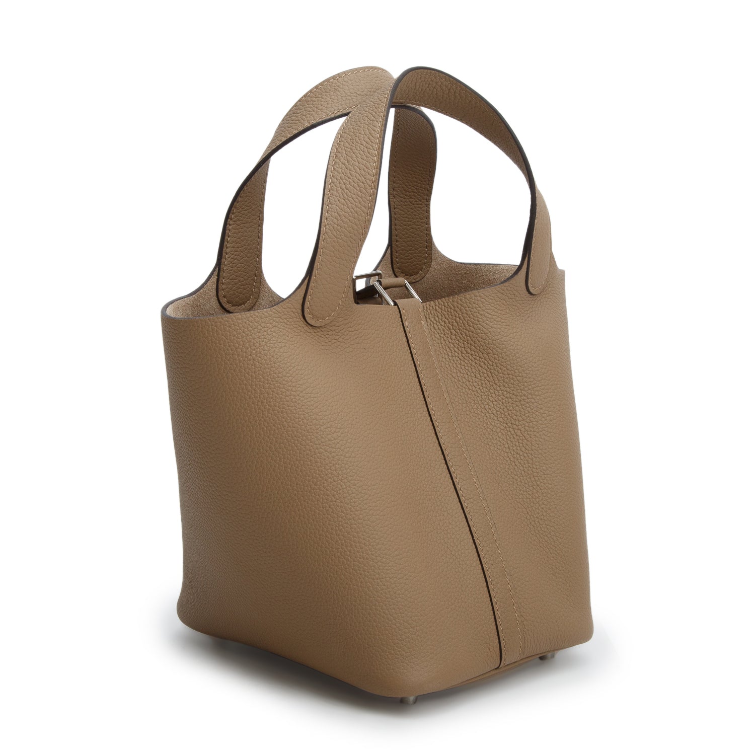 Hermes 2022 Beige de Weimar Taurillon Clemence Picotin Lock 18 w/ Box & Receipt