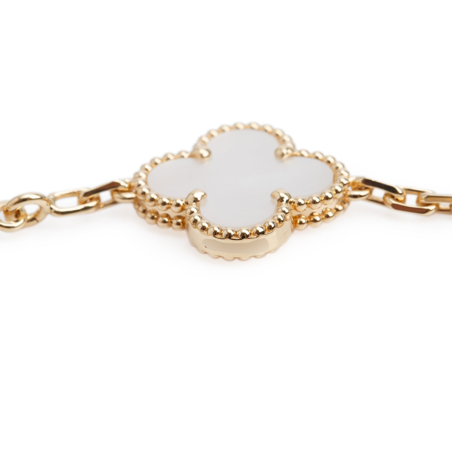 Van Cleef & Arpels 2026 18k Yellow Gold Vintage Alhambra 10 Motif Mother of Pearl Necklace w/ Box & Certificate