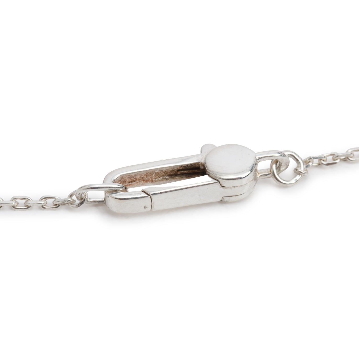 Gucci Sterling Silver Trademark Heart Pendant Necklace