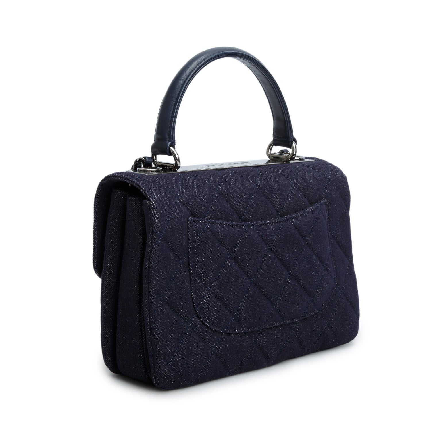 Chanel Blue Denim Quilted Small Trendy CC Dual Handle Flap w/ Authenticity Card