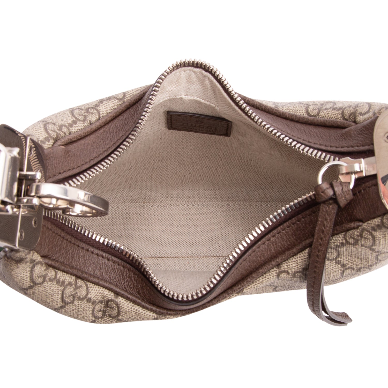 Gucci GG Supreme Monogram Textured Calfskin Web Small Attache Shoulder Bag w/ Straps