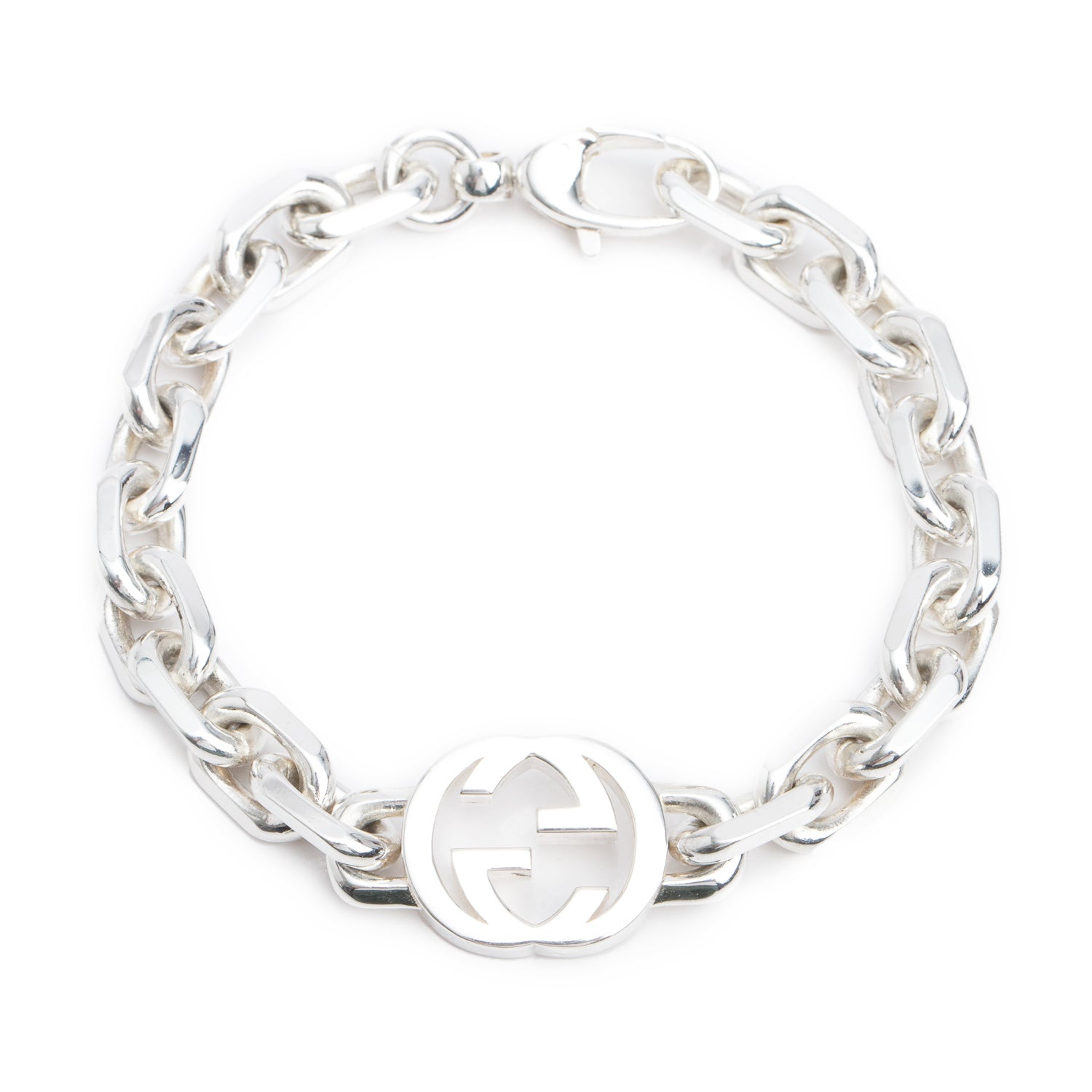 Gucci Sterling Silver Interlocking Bracelet