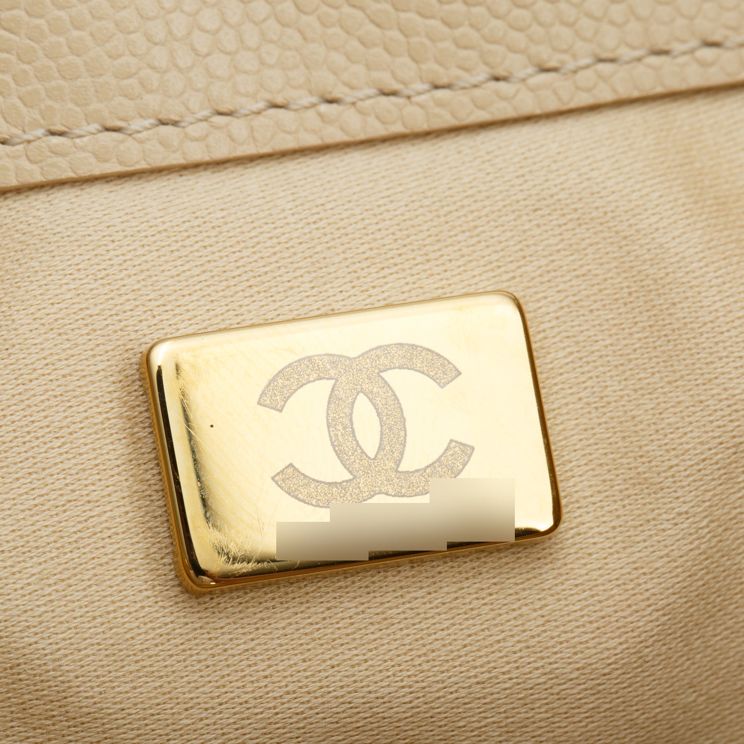 Chanel Beige Caviar Quilted Medium 25 Handbag w/ Box & Pouch