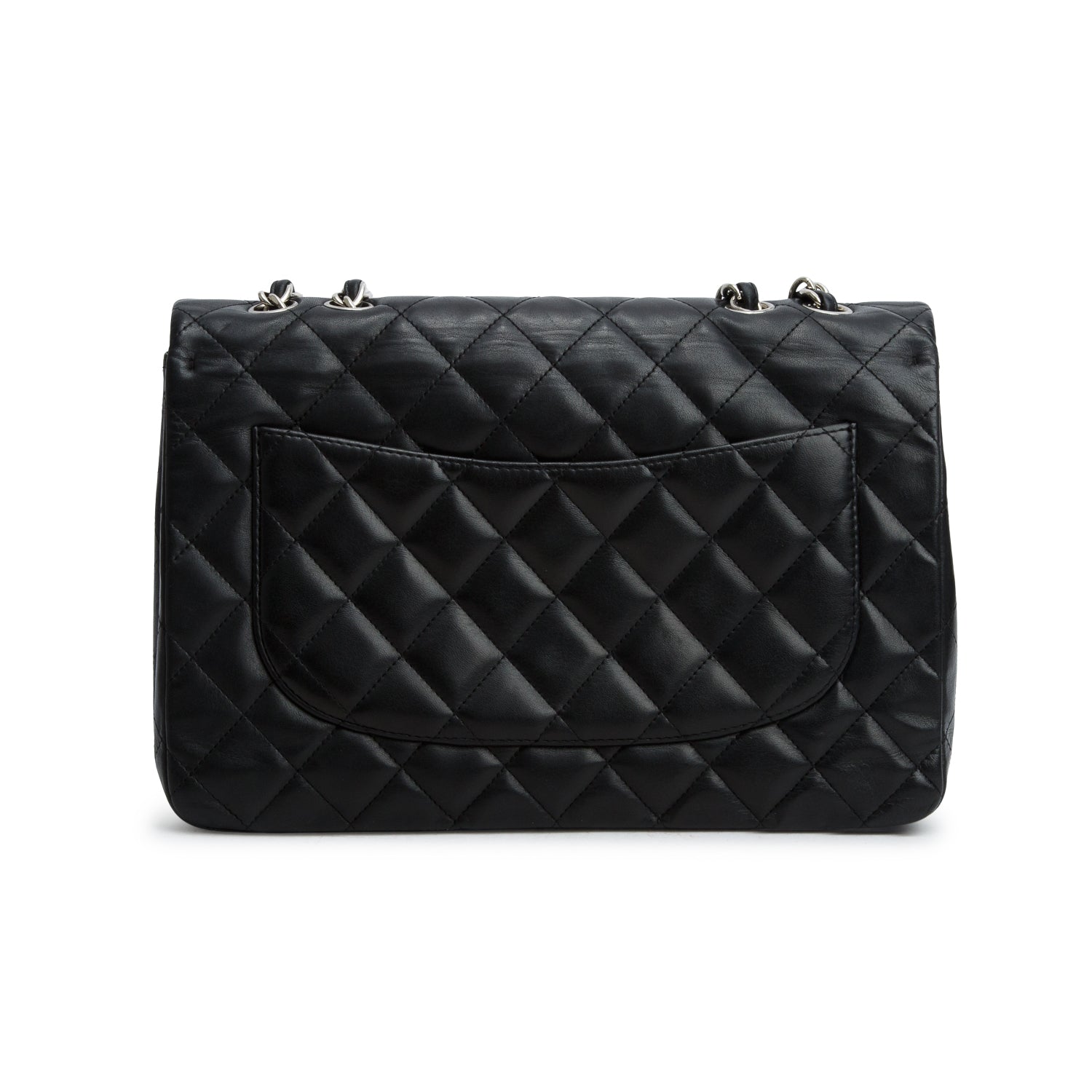 Chanel Black Lambskin Leather Classic Jumbo Single Flap Bag