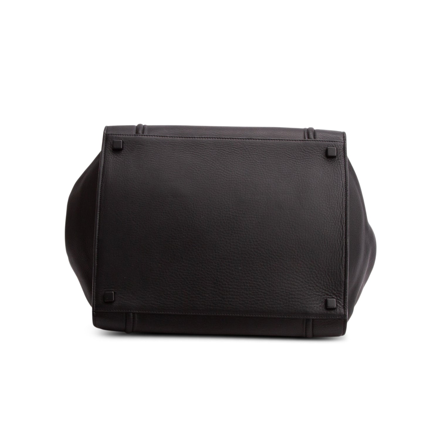 Celine Black Drummed Calfskin Leather Mini Luggage Tote