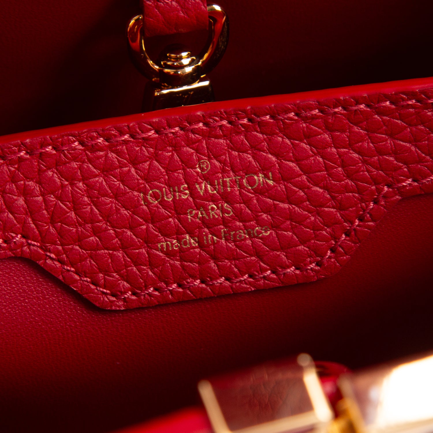 Louis Vuitton Red Taurillon Capucines BB w/ Box & Strap