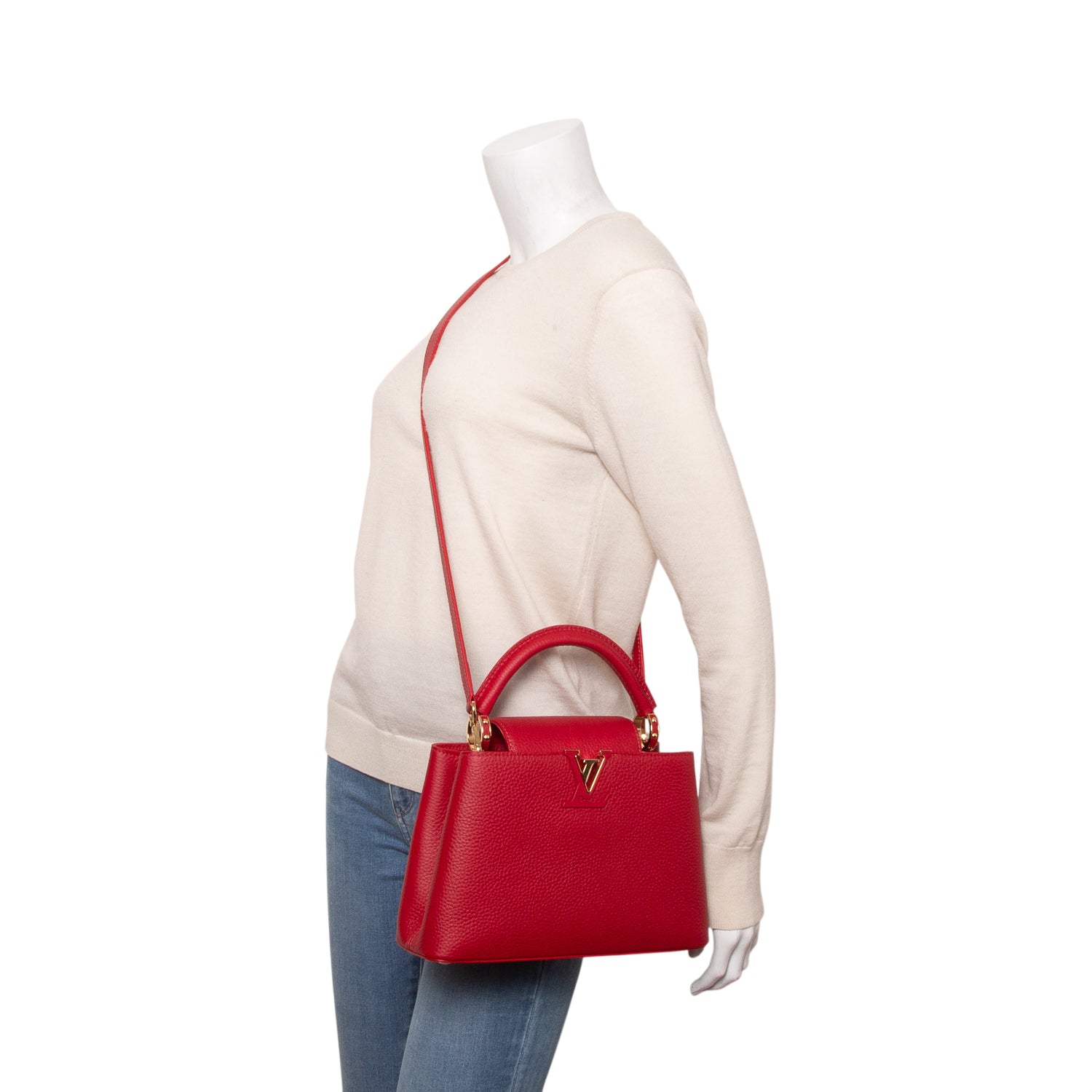 Louis Vuitton Red Taurillon Capucines BB w/ Box & Strap