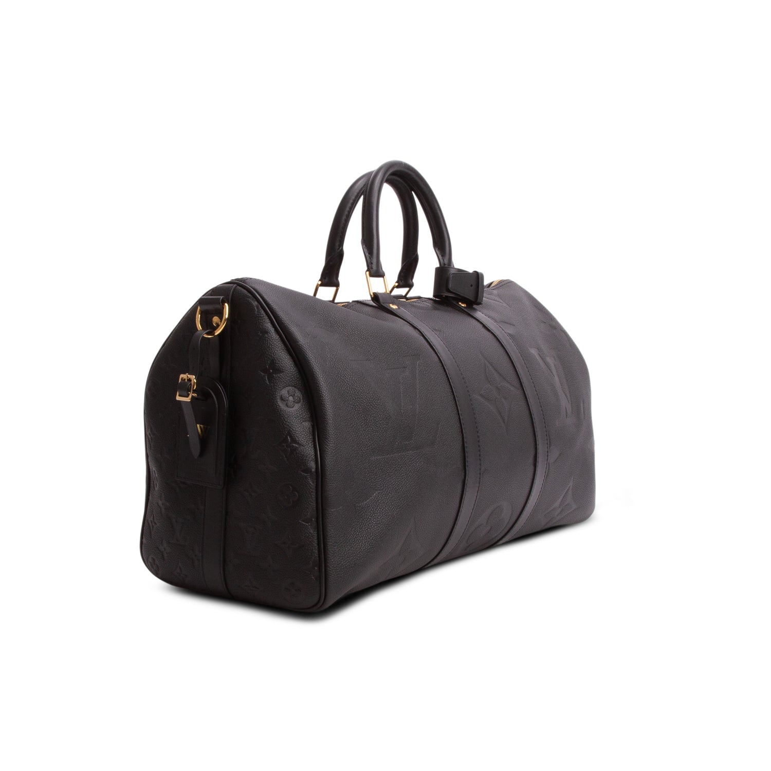 Louis Vuitton Black Empreinte Monogram Giant Keepall Bandouliere 45 w/ Strap & Box
