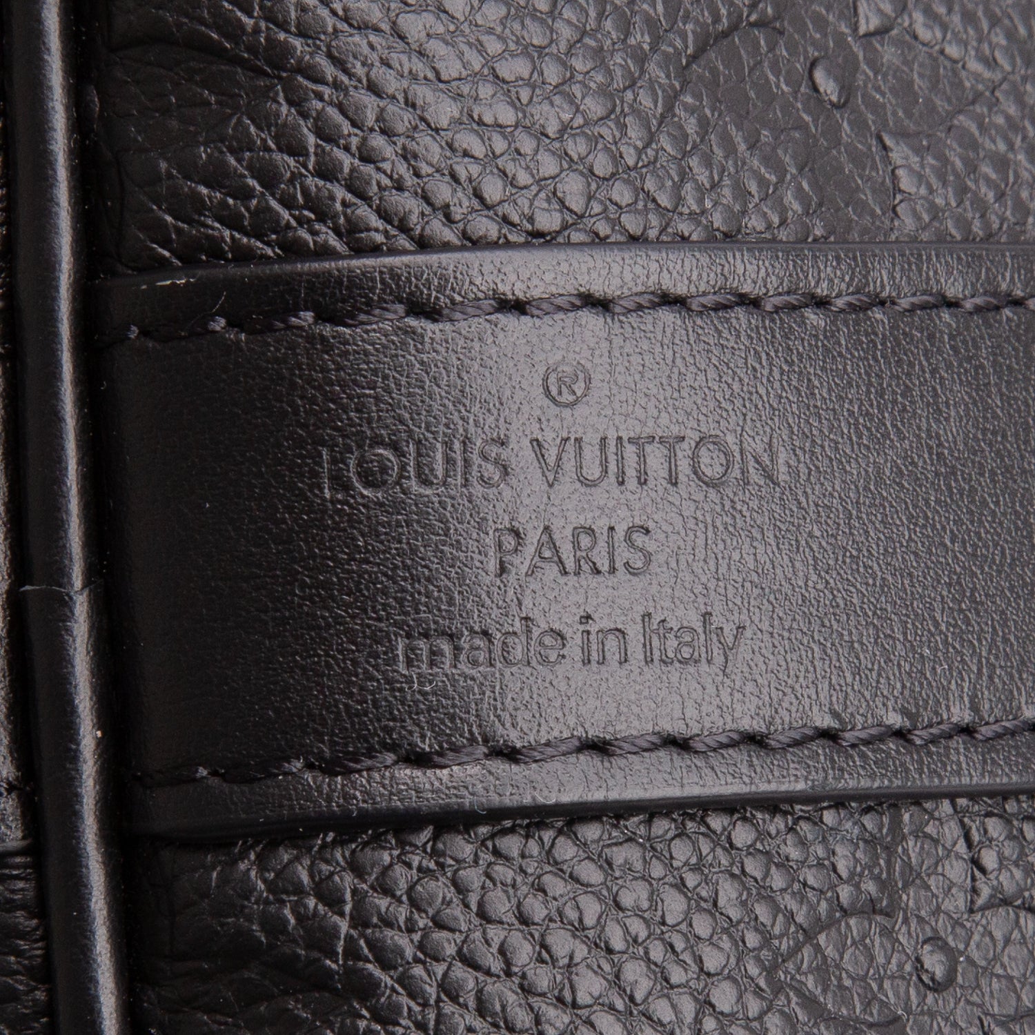Louis Vuitton Black Empreinte Monogram Giant Keepall Bandouliere 45 w/ Strap & Box