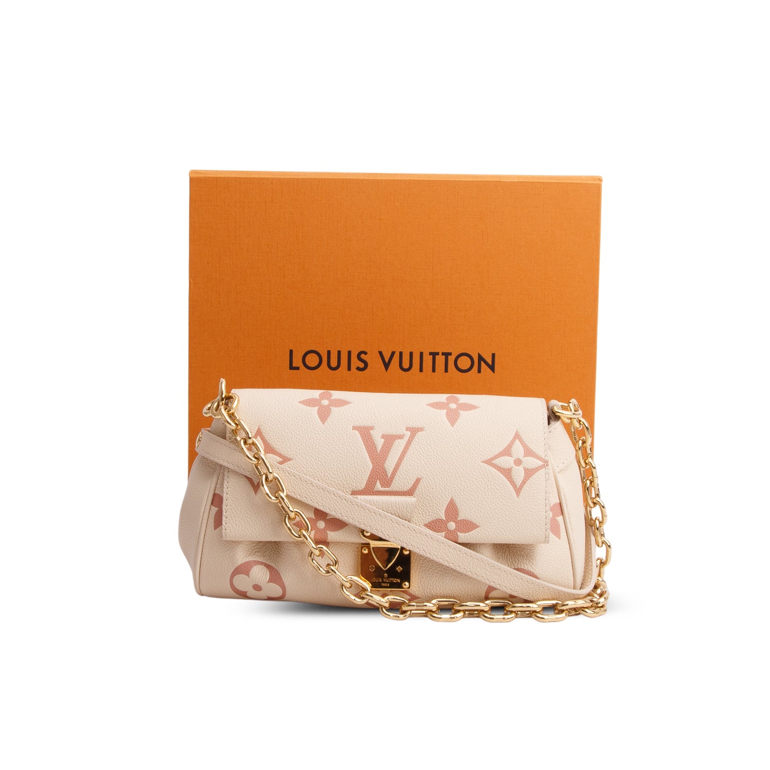 Louis Vuitton Cream Empreinte Monogram Giant Favorite w/ Box & Straps