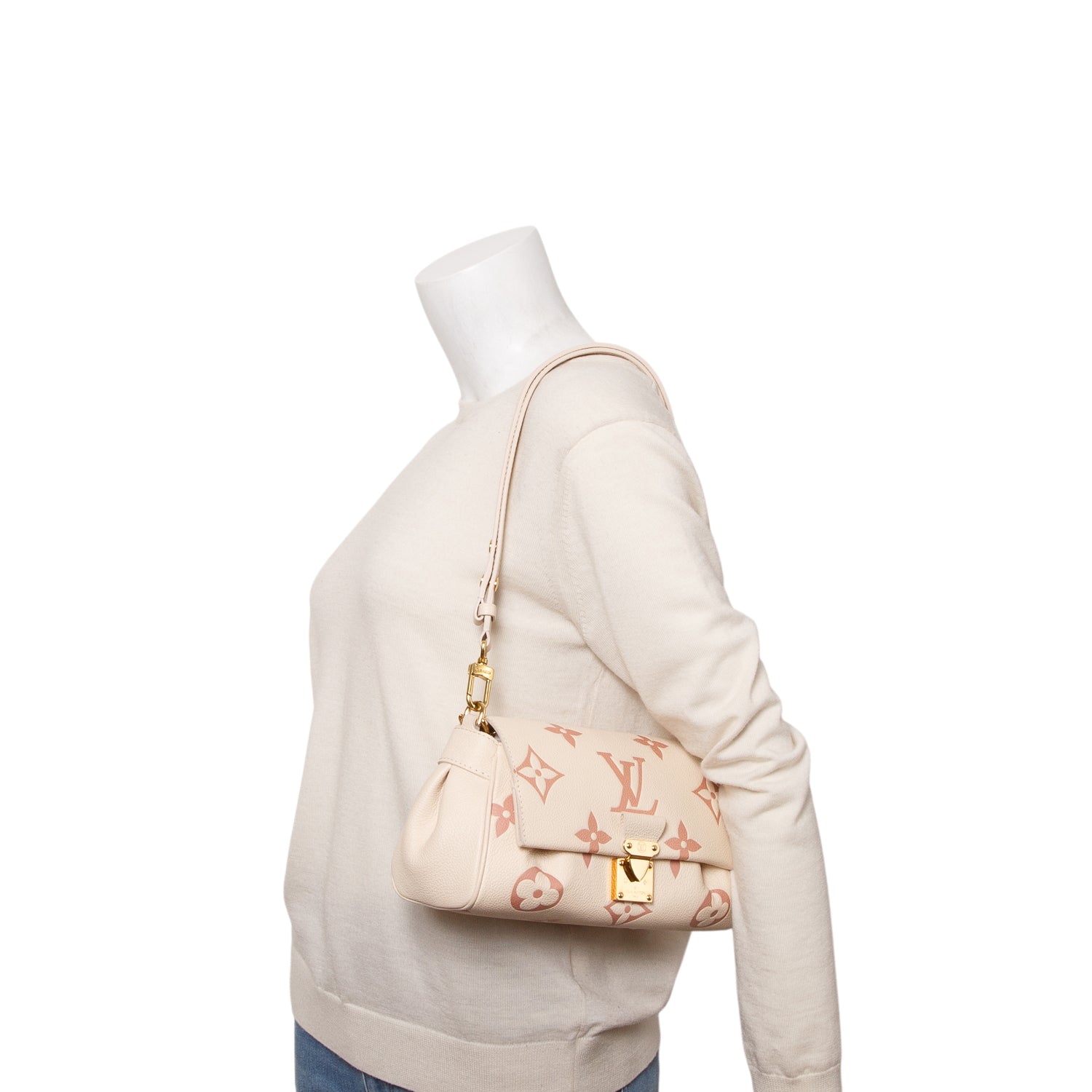 Louis Vuitton Cream Empreinte Monogram Giant Favorite w/ Box & Straps