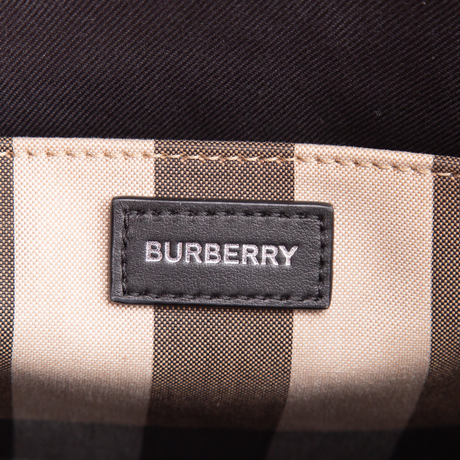 Burberry Brown Calfskin House Check Small N/S Tote w/ Strap