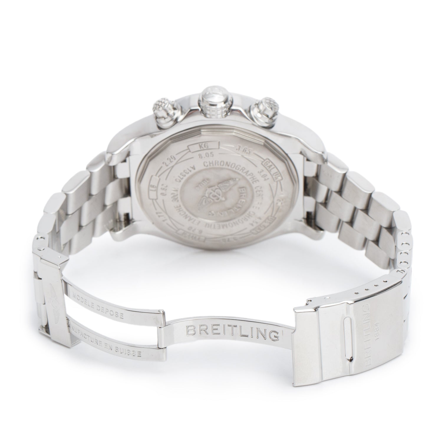 Breitling Stainless Steel Super Avenger 48 MM Automatic Chronograph Watch White Dial A13370 w/ Box & Papers