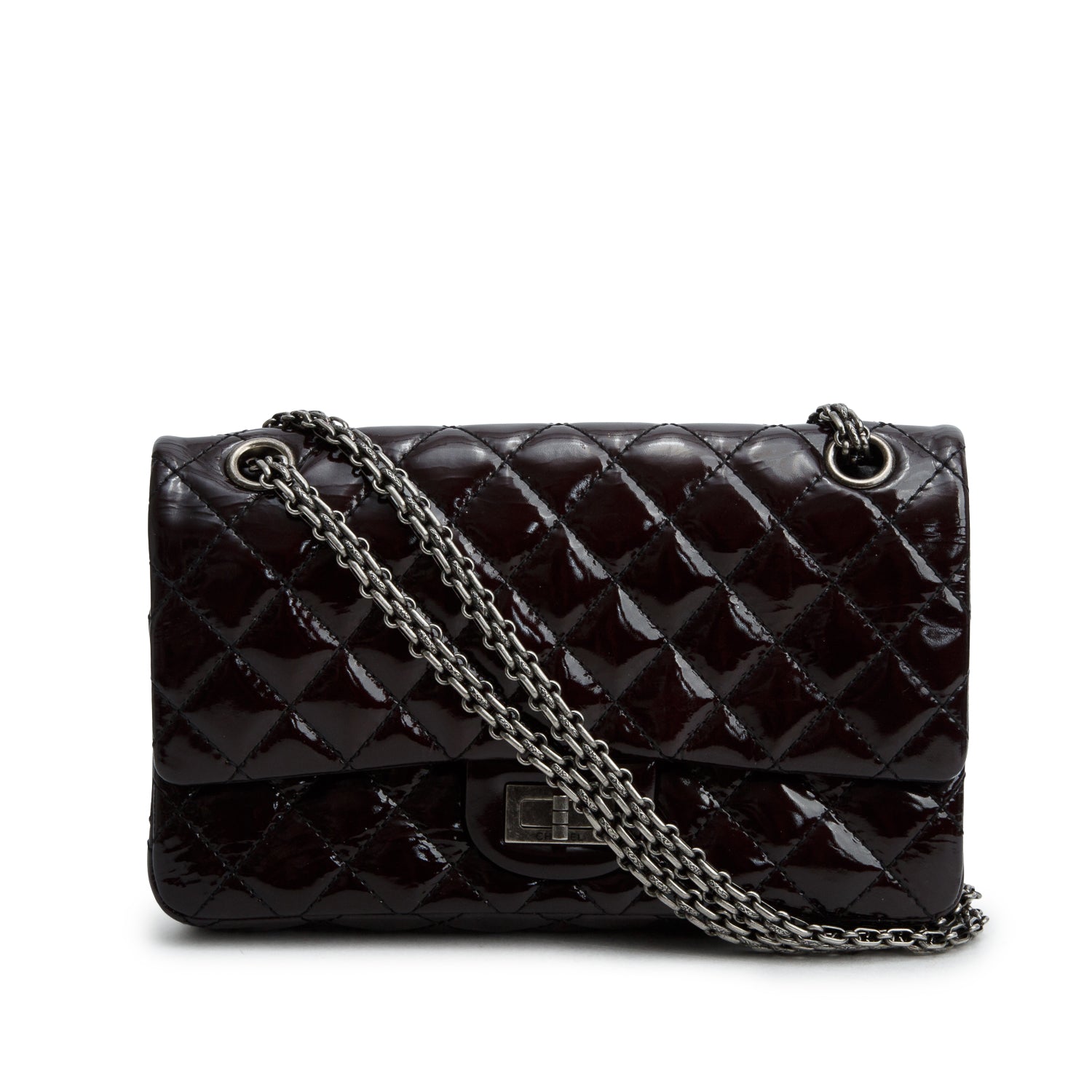 Chanel Black Patent Leather 2.55 Reissue 225 Double Flap Bag