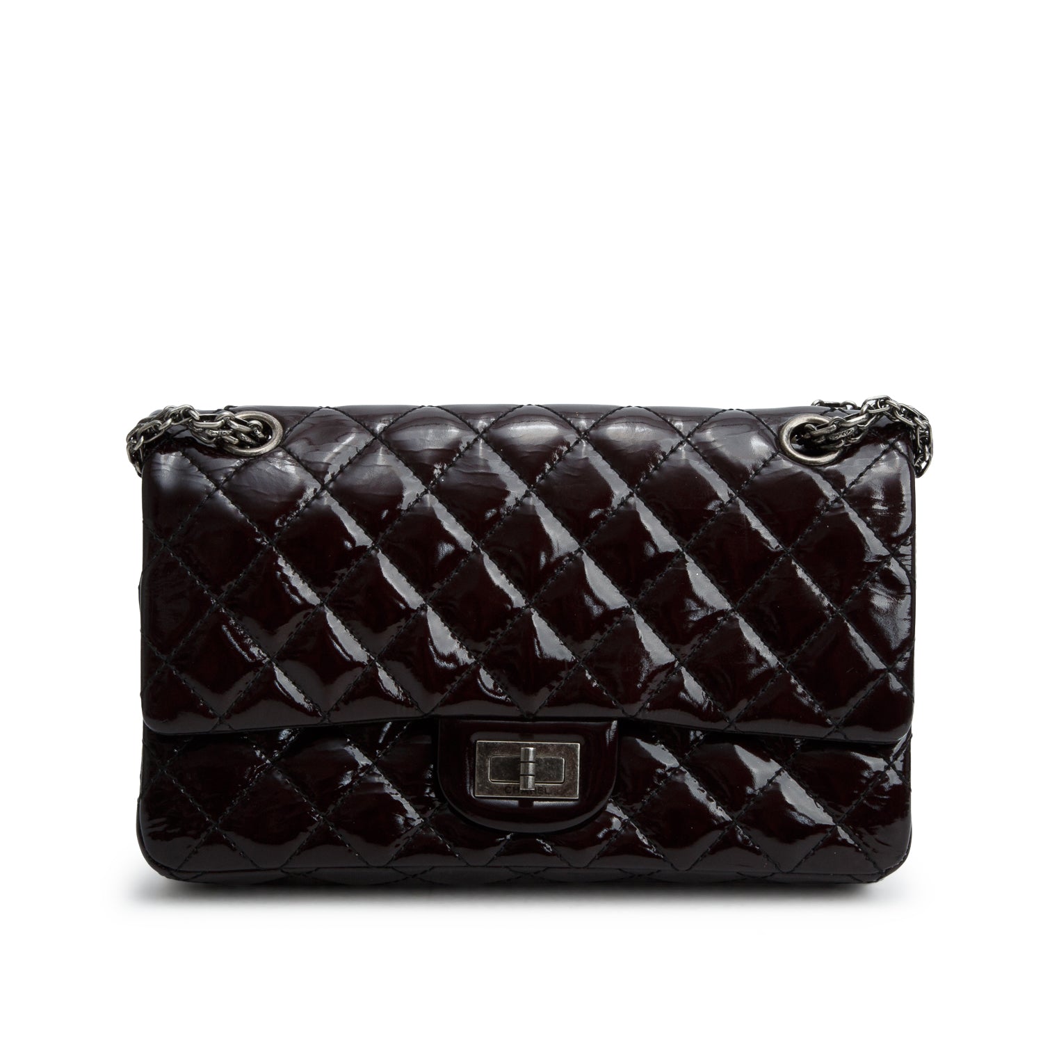 Chanel Black Patent Leather 2.55 Reissue 225 Double Flap Bag