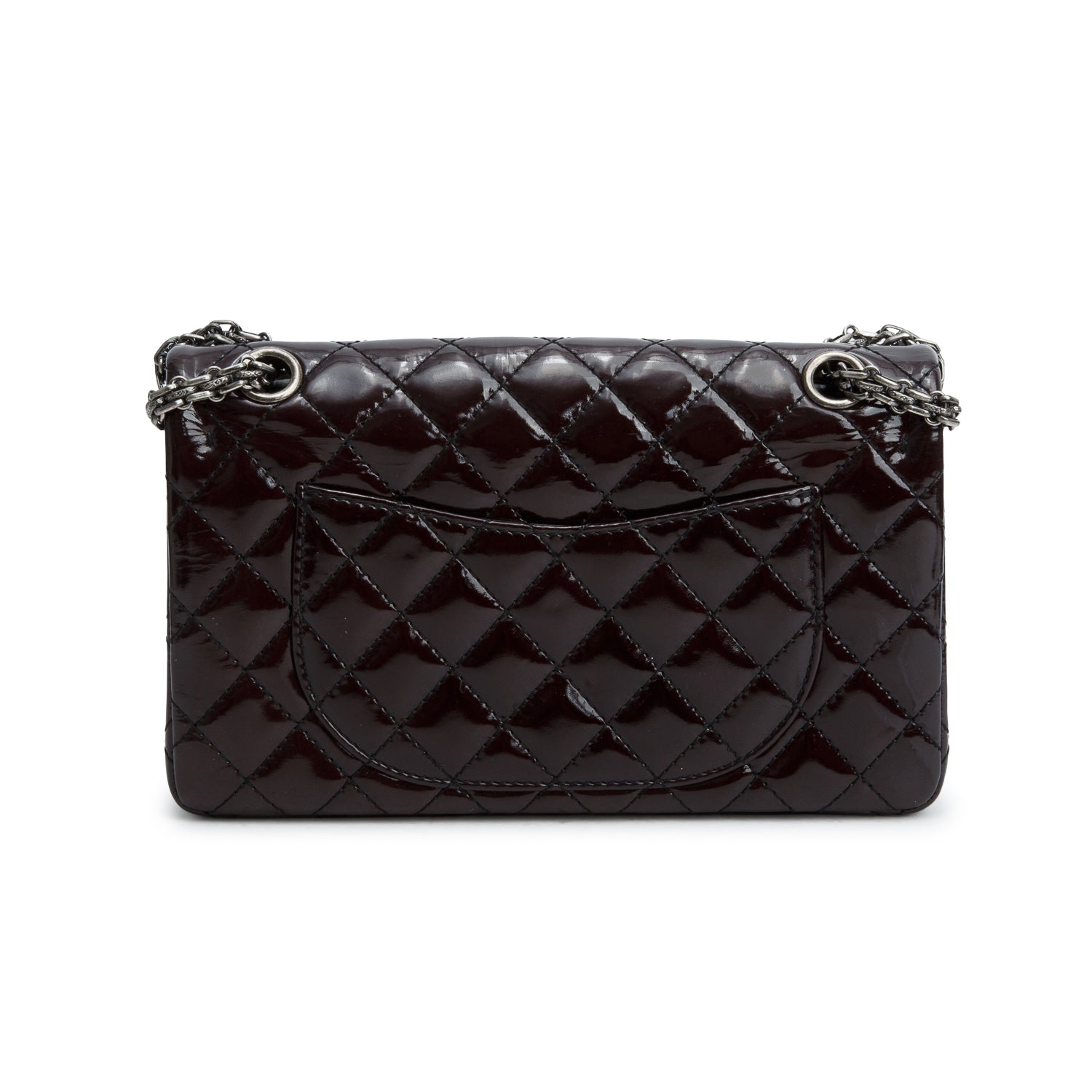 Chanel Black Patent Leather 2.55 Reissue 225 Double Flap Bag