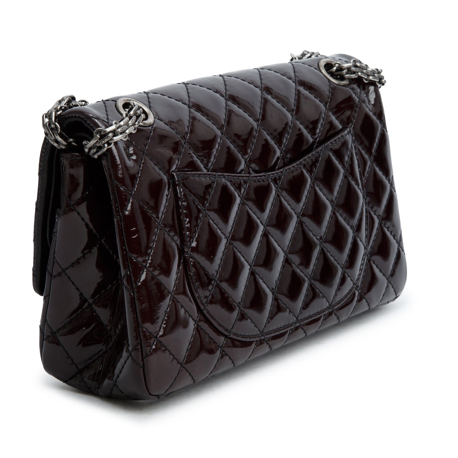 Chanel Black Patent Leather 2.55 Reissue 225 Double Flap Bag