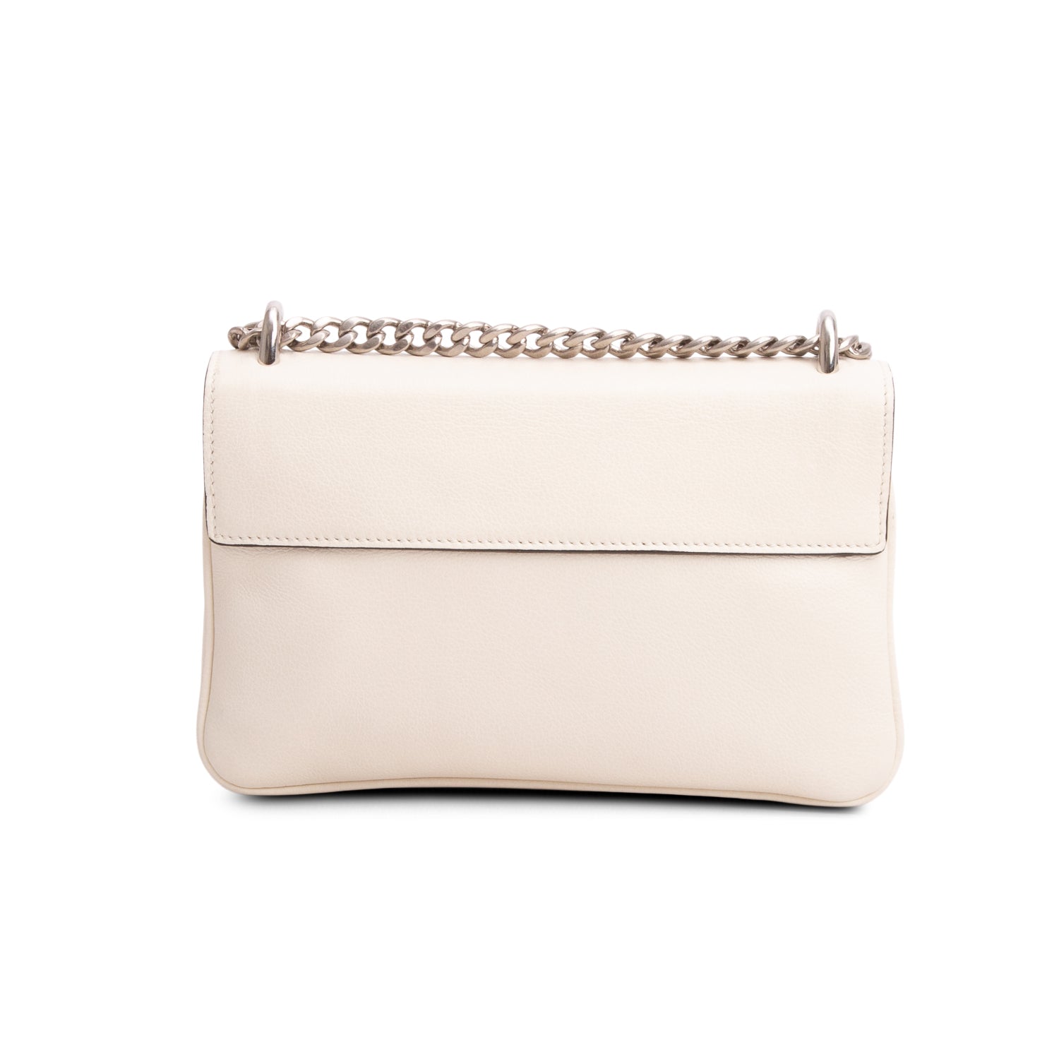 Prada White Glace Calfskin Chain Crossbody Bag
