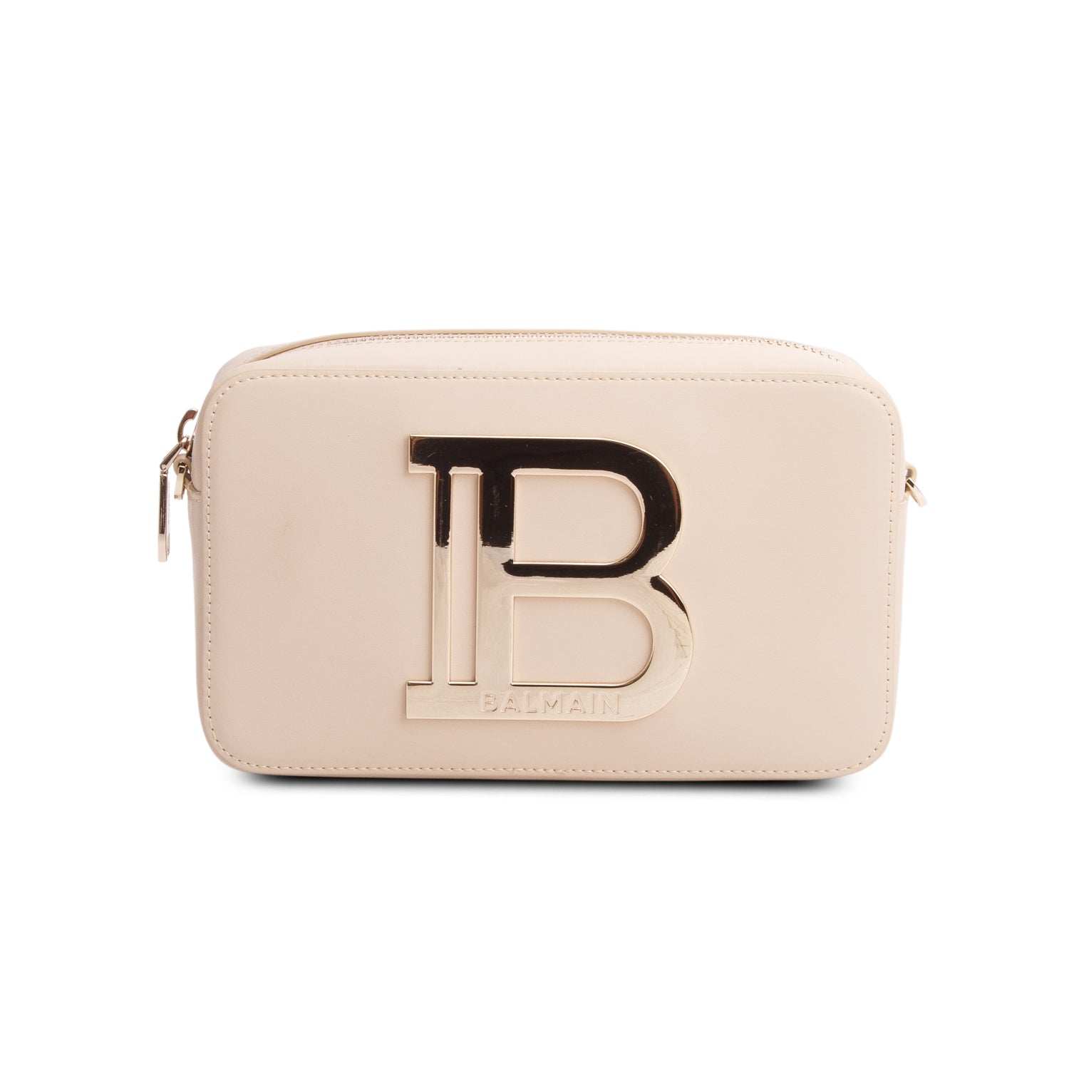 Balmain Beige Leather Camera Bag w/ Box & Strap