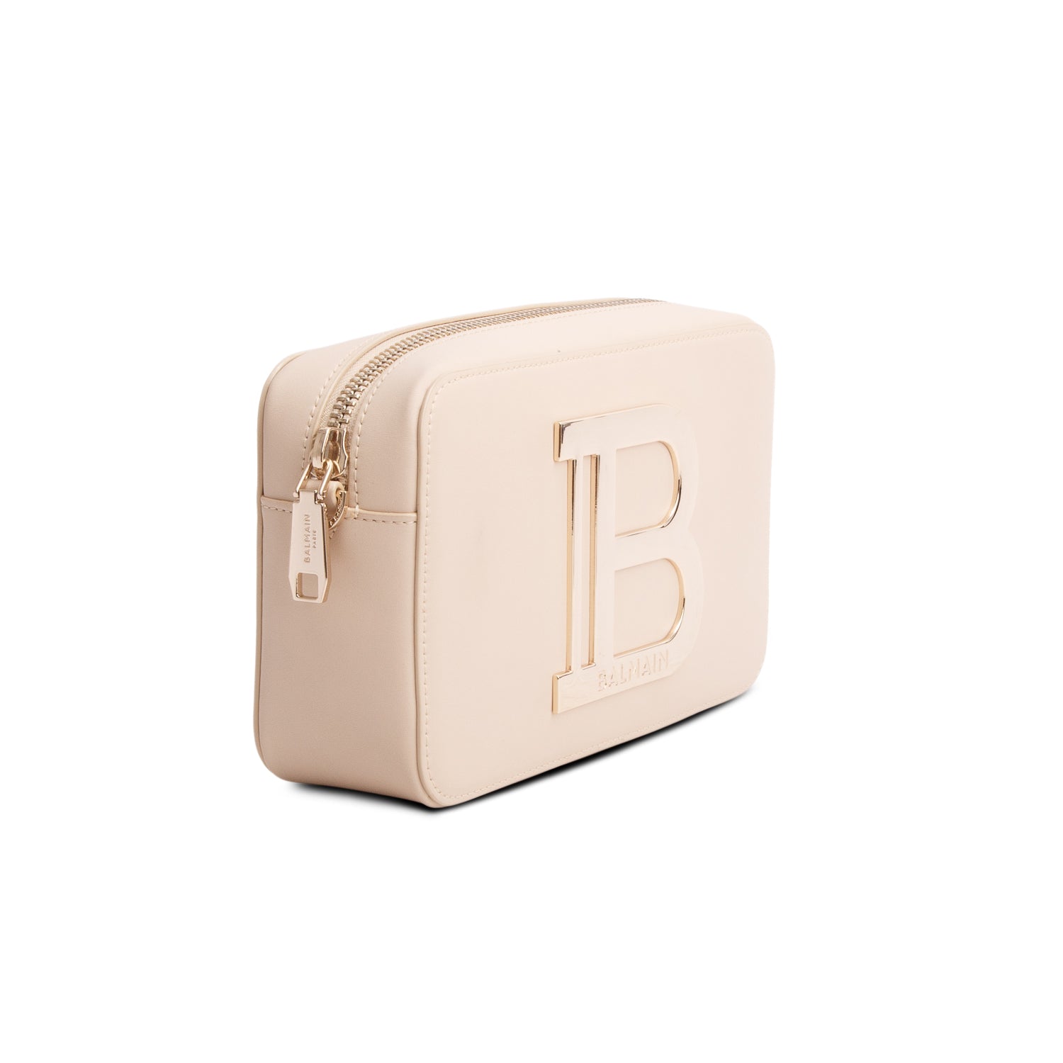 Balmain Beige Leather Camera Bag w/ Box & Strap