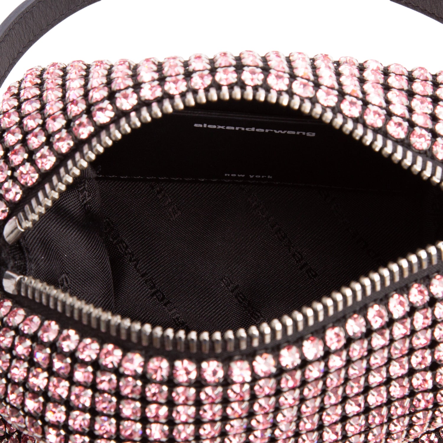 Alexander Wang Pink Crystal Mesh Medium Heiress Pouch w/ Box