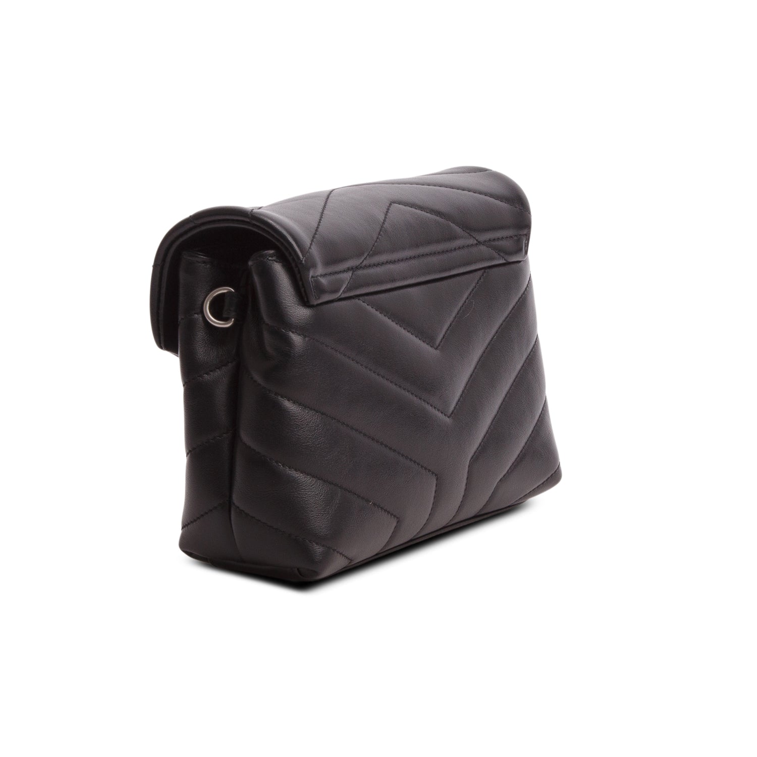 Saint Laurent Black Calfskin Y Quilted Monogram Toy Loulou Crossbody Bag w/ Box