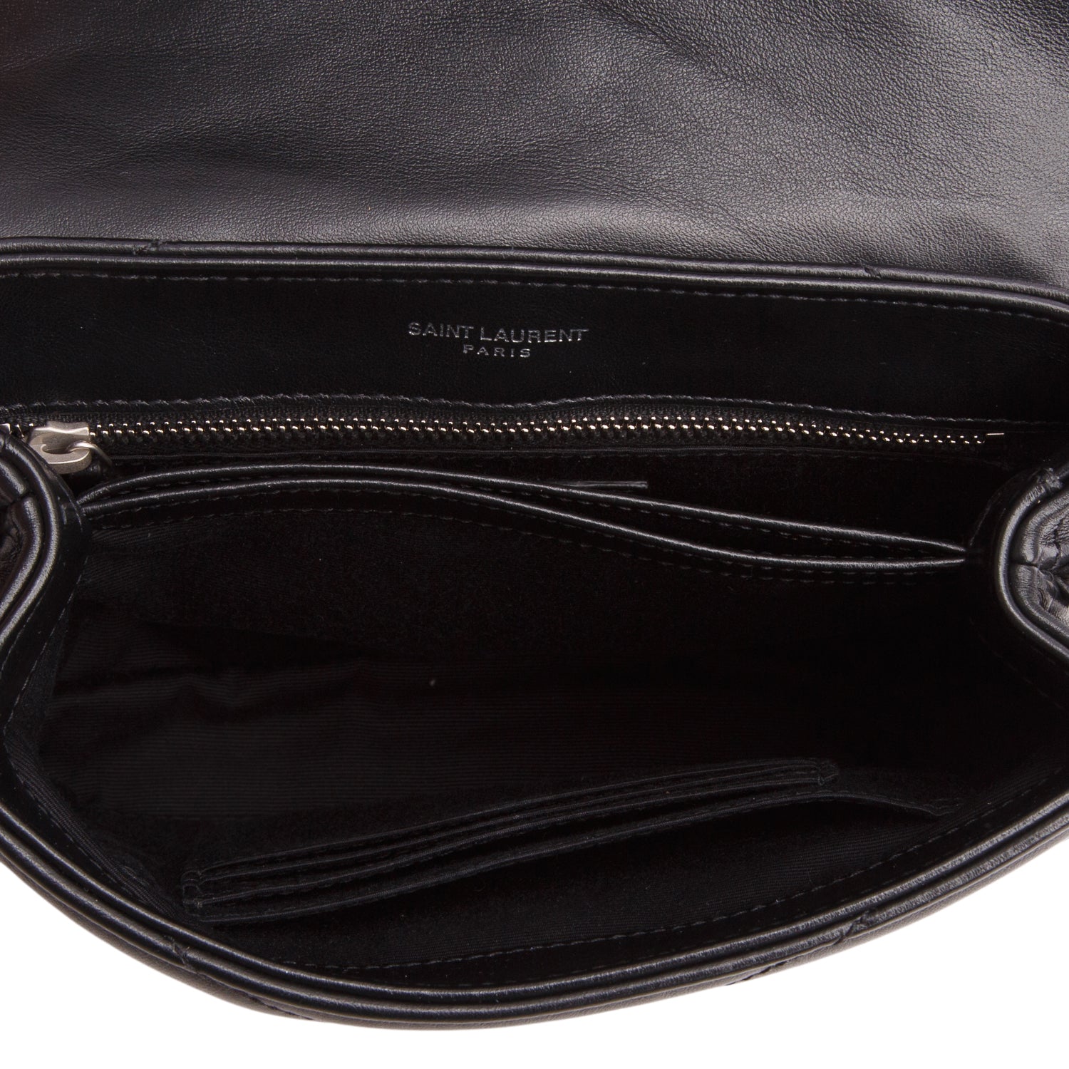 Saint Laurent Black Calfskin Y Quilted Monogram Toy Loulou Crossbody Bag w/ Box