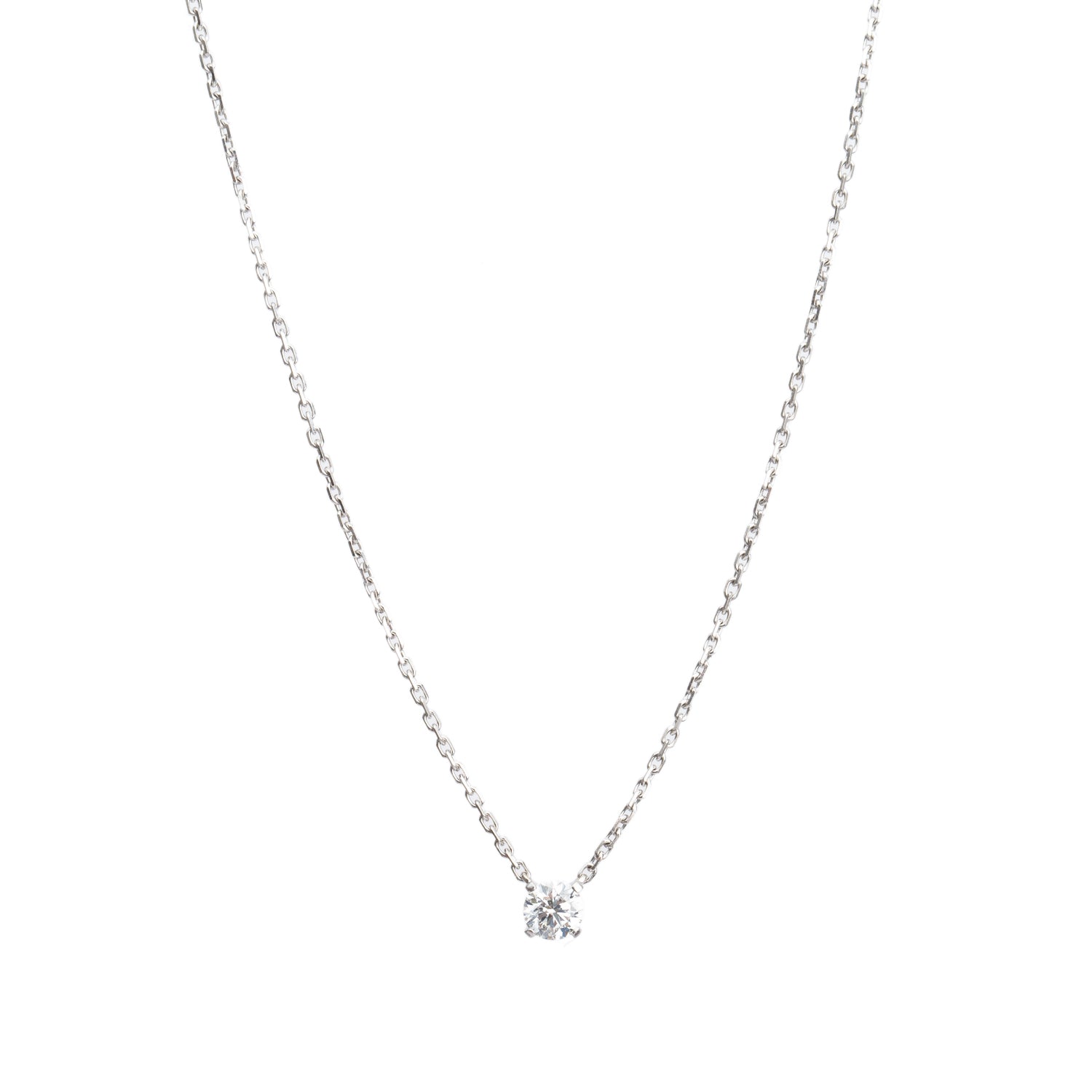 Cartier 18k White Gold 1895 0.20 ct. Diamond Pendant Necklace