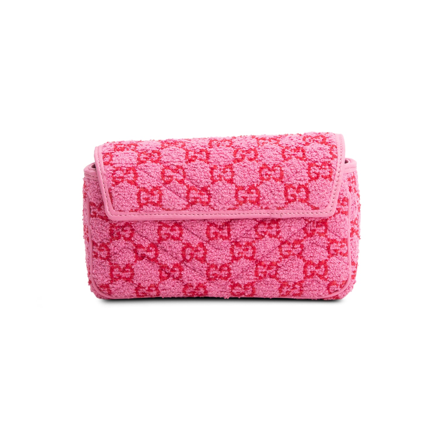Gucci Pink Monogram Matelasse GG Marmont Boucle Mini Shoulder Bag w/ Box