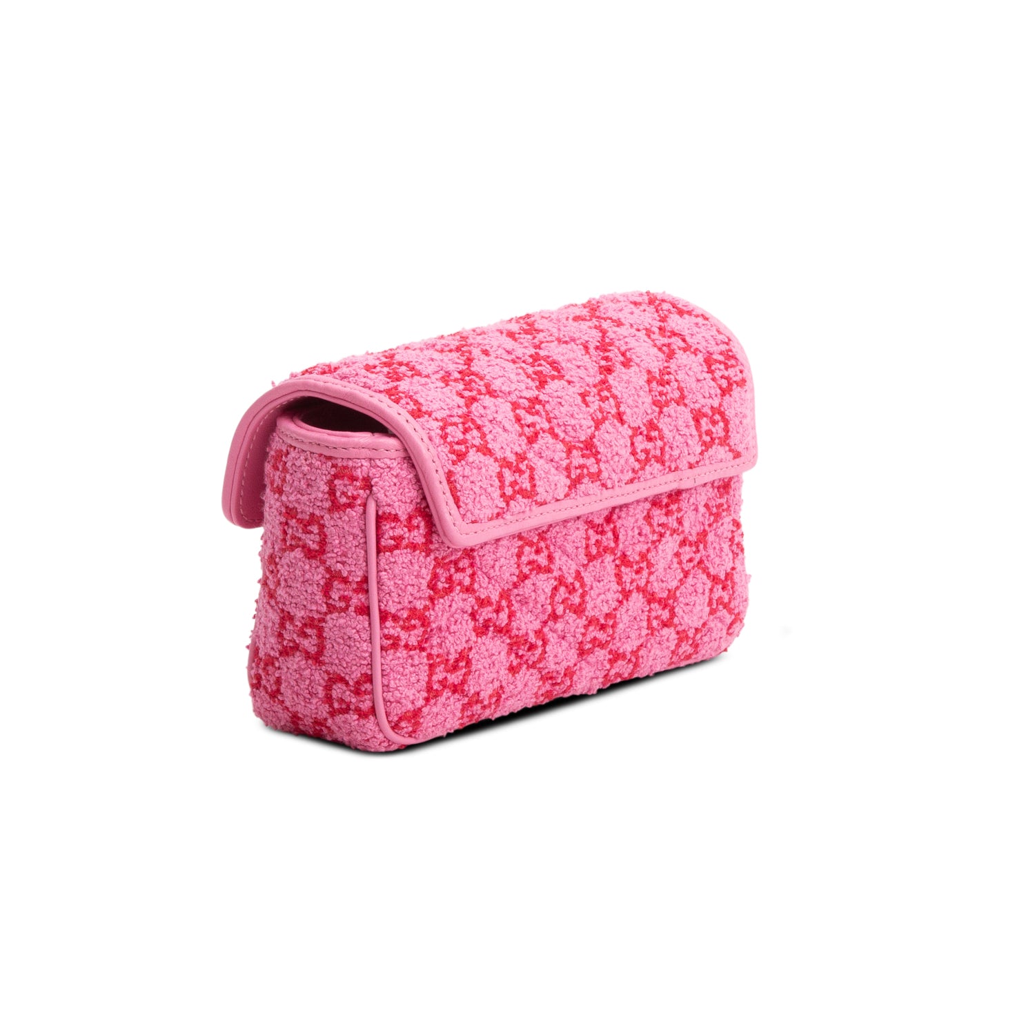 Gucci Pink Monogram Matelasse GG Marmont Boucle Mini Shoulder Bag w/ Box