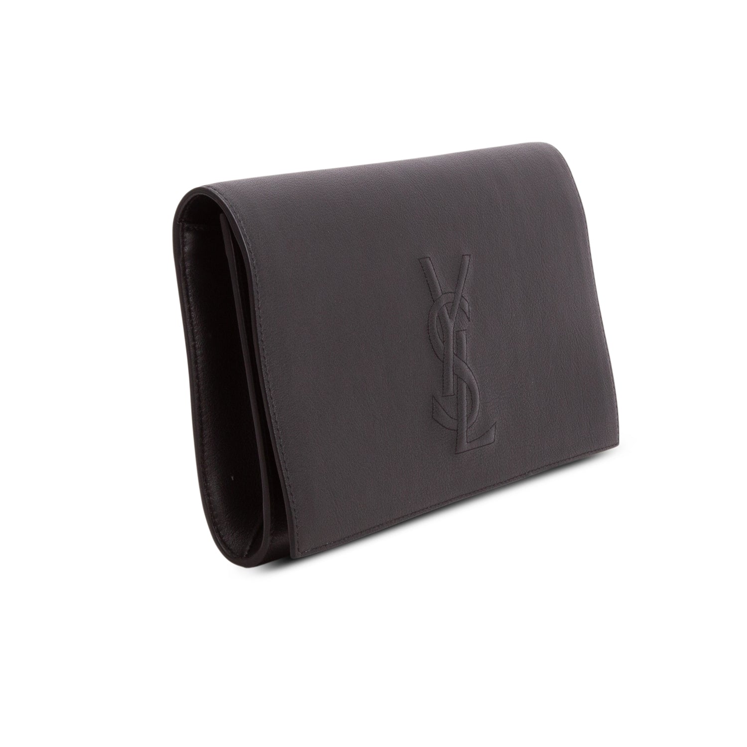 Saint Laurent Black Leather Belle de Jour Clutch